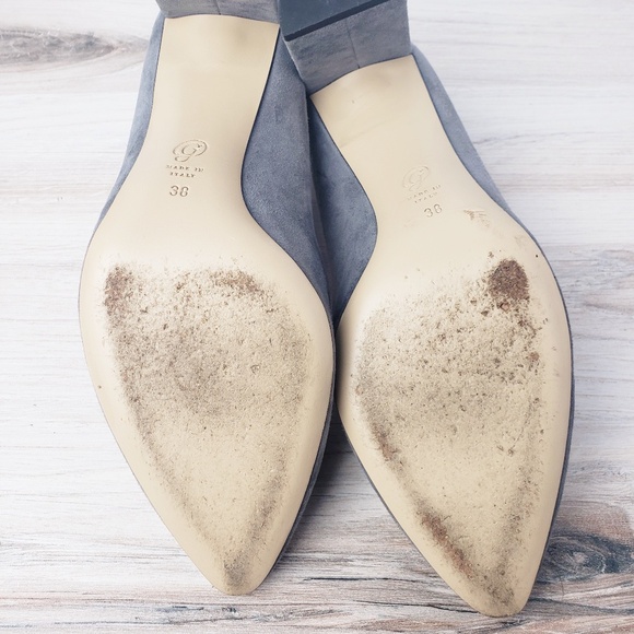 M. Gemi Lustro gray suede 70mm block heel pump - Picture 4 of 7